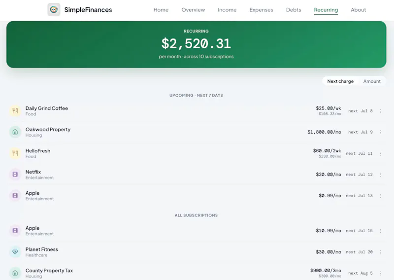 SimpleFinances screenshot 8