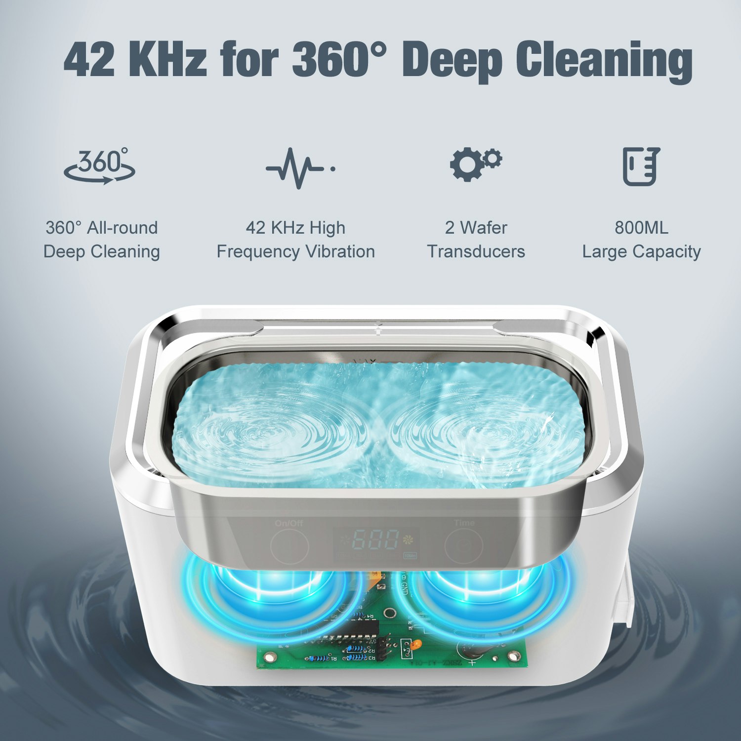 Pelcas CDS-300 Ultrasonik Temizleyici 800ml - Ultrasonik temizleyici çift dönüştürücülerle donatır medya 4