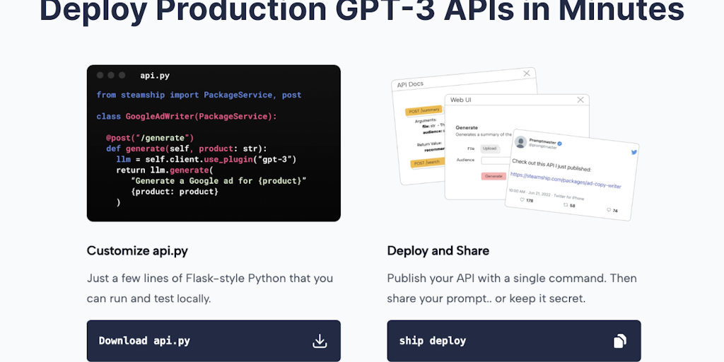 Deploy Button for custom GPT-3 APIs - Product Information, Latest ...