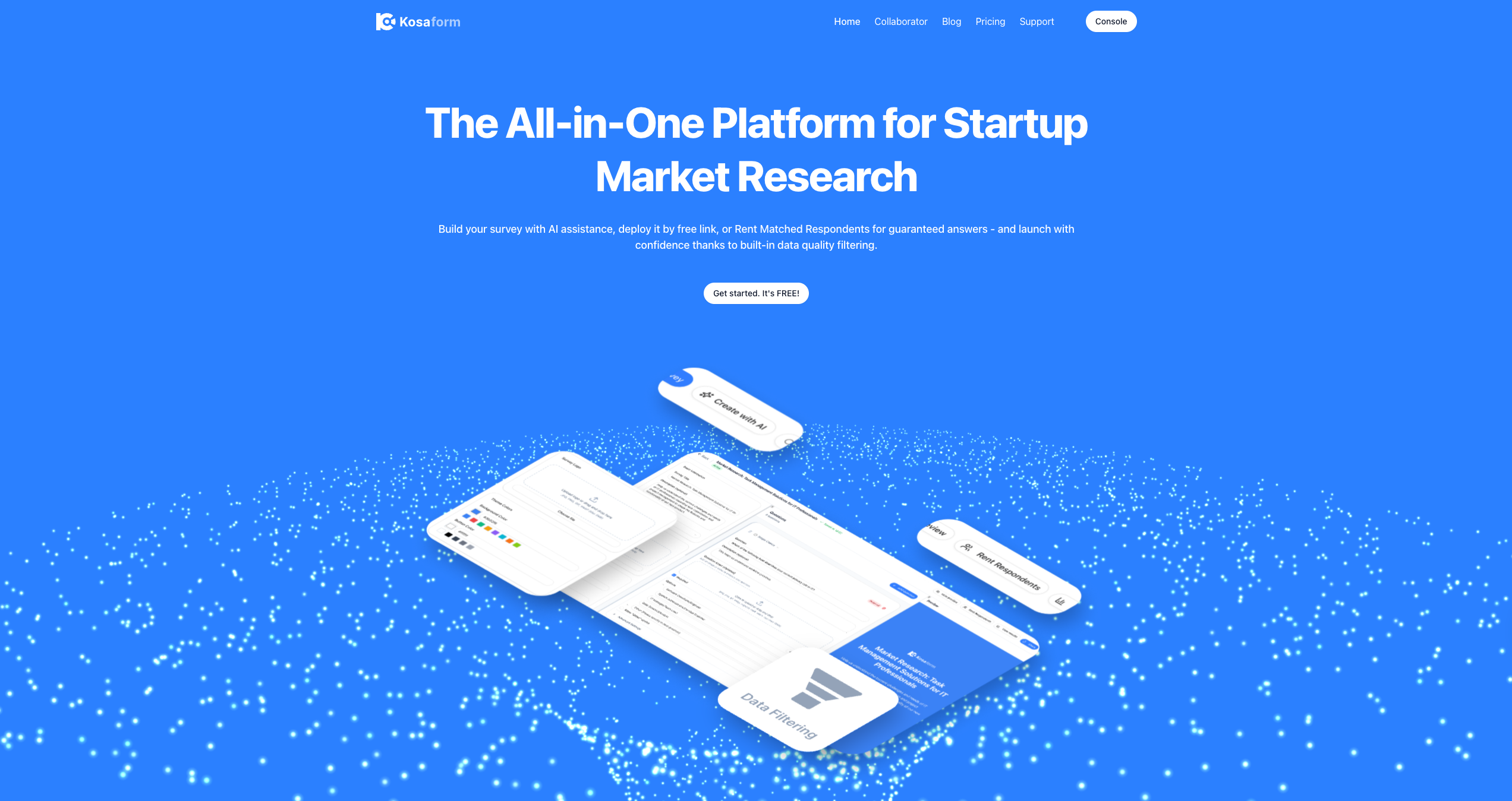 KOSAFORM - Main product screenshot demonstrating key features and user interface
