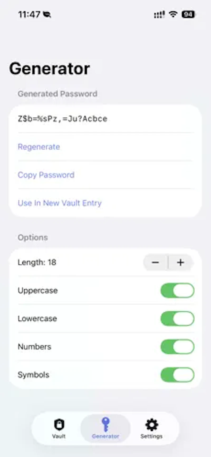 PassGen Secret Vault IOS screenshot 2