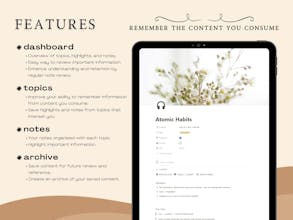 Memory Hub | Notion Topic-Saving Hub gallery image