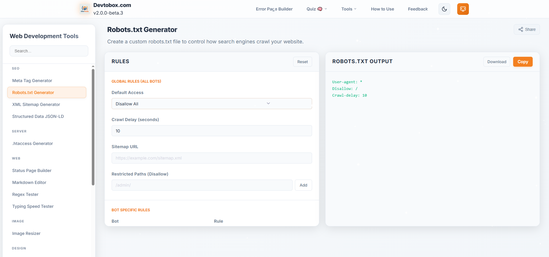 Devtobox - Screenshot 3 showing product features and functionality