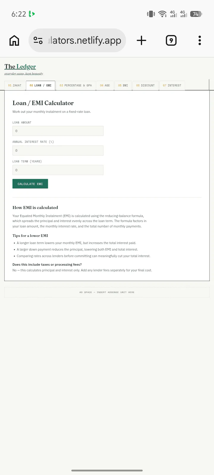The Ledger — Free Calculators gallery image