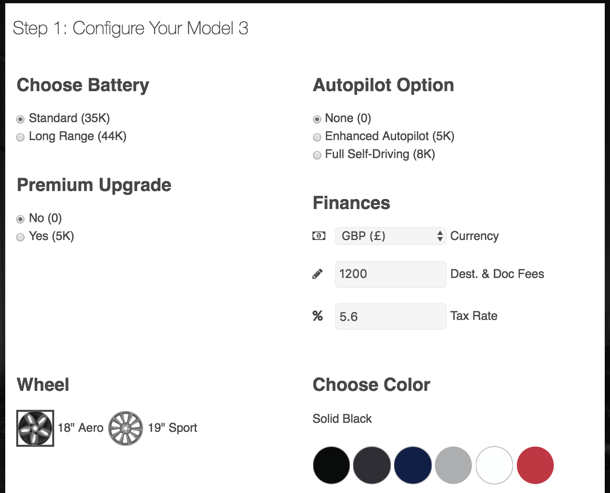 Tesla Model 3 Monthly Cost Calculator by Teslanomics gallery image