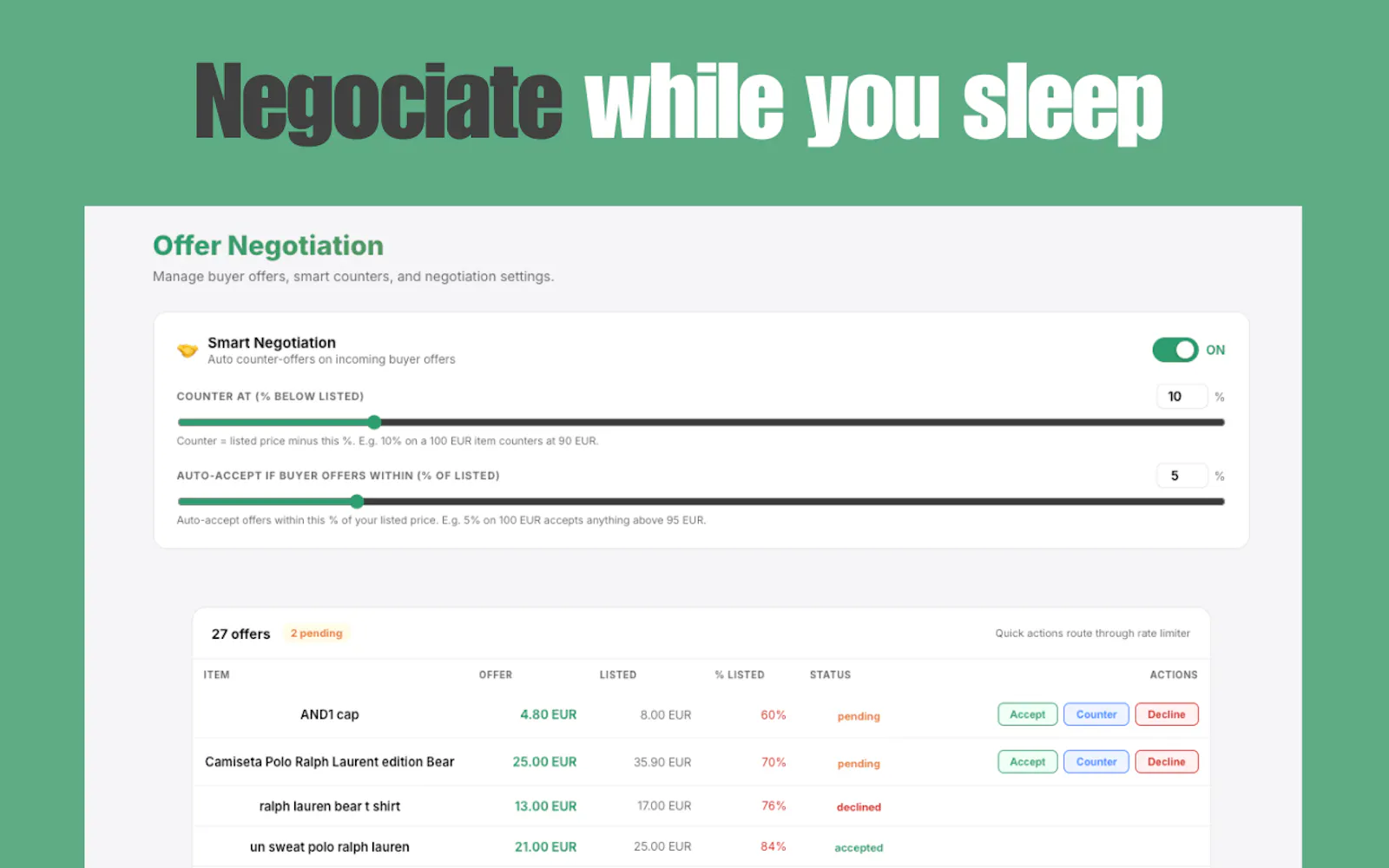 Listvore - Vinted AI Chrome Extension screenshot 2