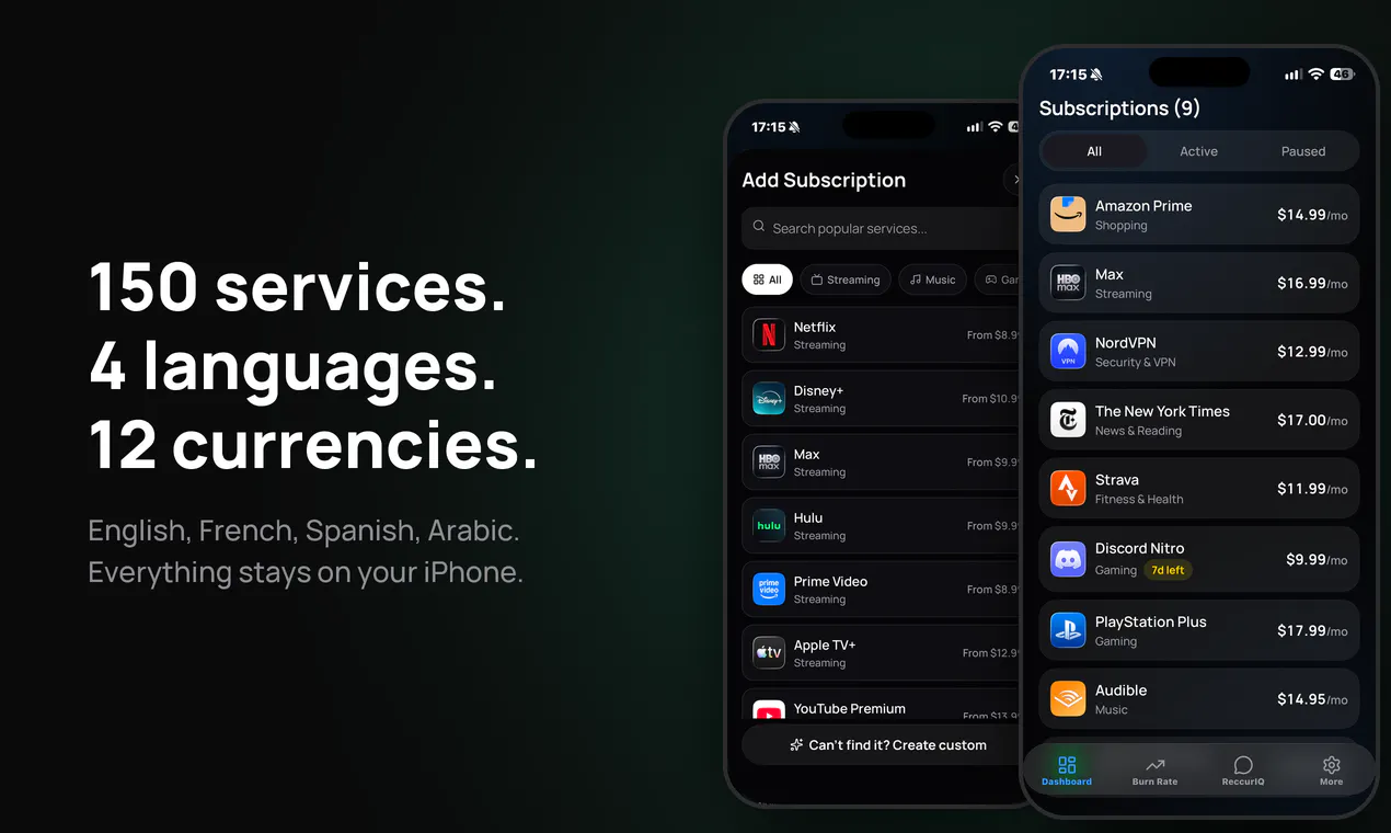 ReccurIQ: Subscription Tracker gallery image