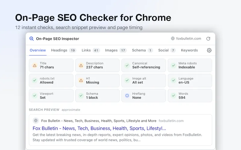 On-Page SEO Inspector screenshot 1