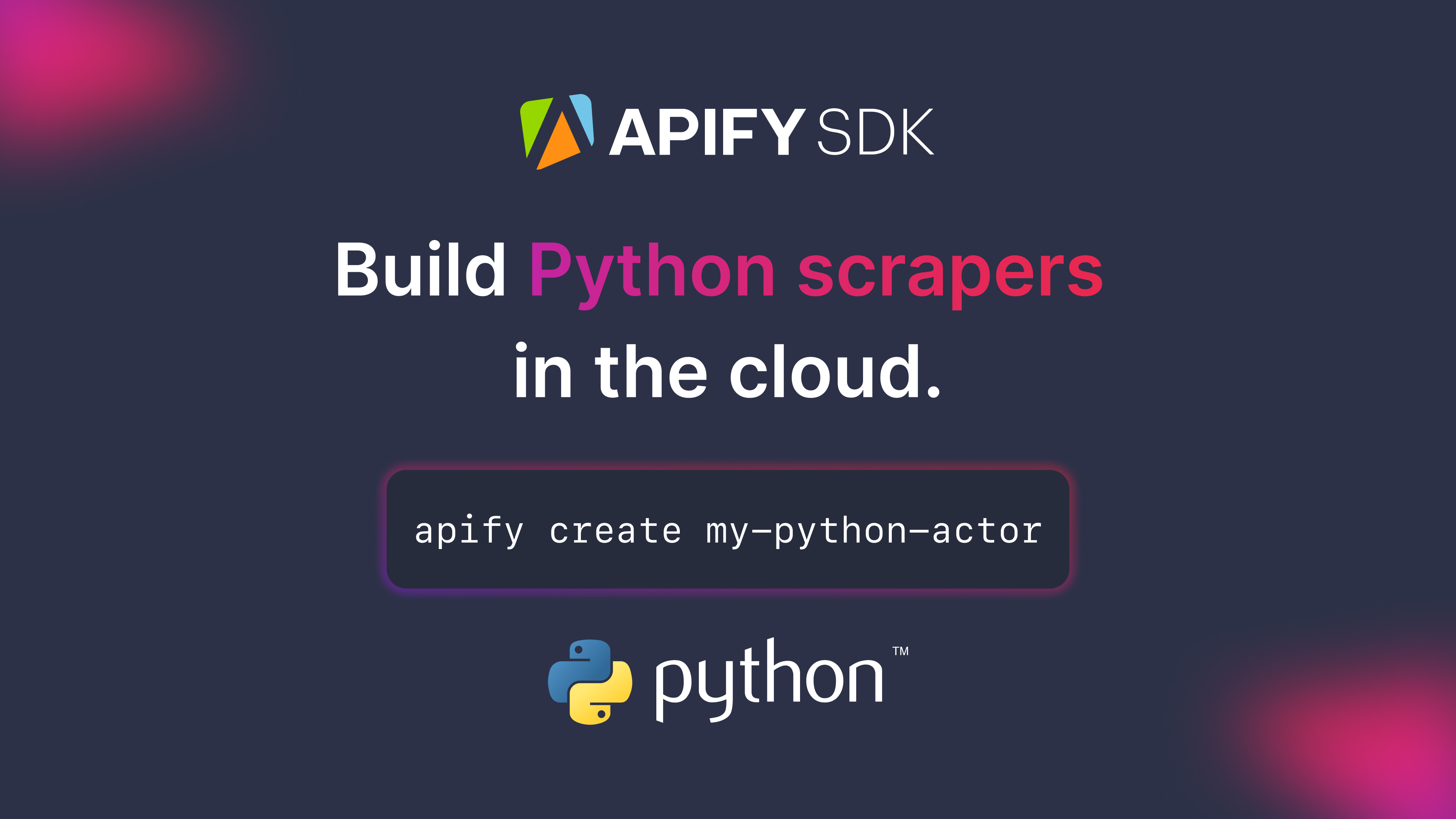 Python 용 SDK를 Apify media 2