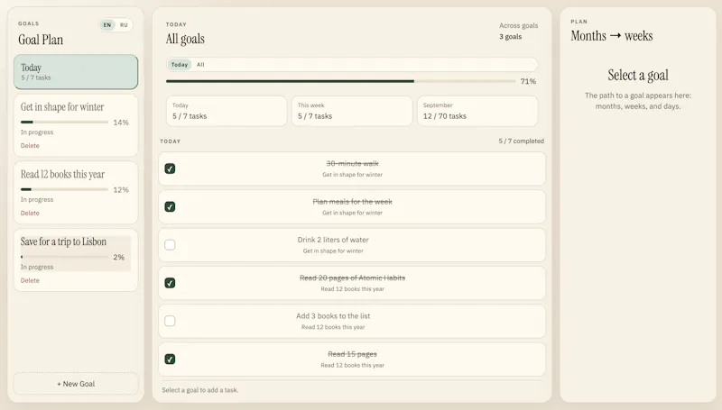 Goal Plan  screenshot 1