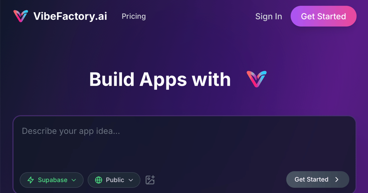 Média VibeFactory.ai - Créez des applications Web avec des agents IA 2
