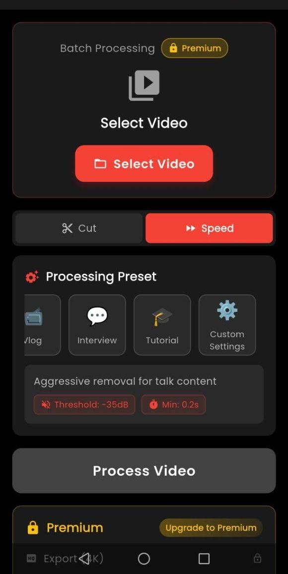 AutoCut AI – Offline Video Editor - Main product screenshot demonstrating key features and user interface