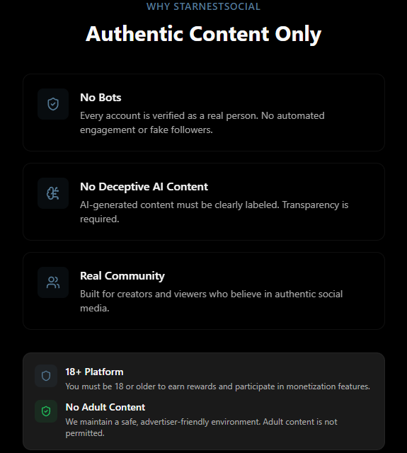 StarNestSocial - Screenshot 3 showing product features and functionality