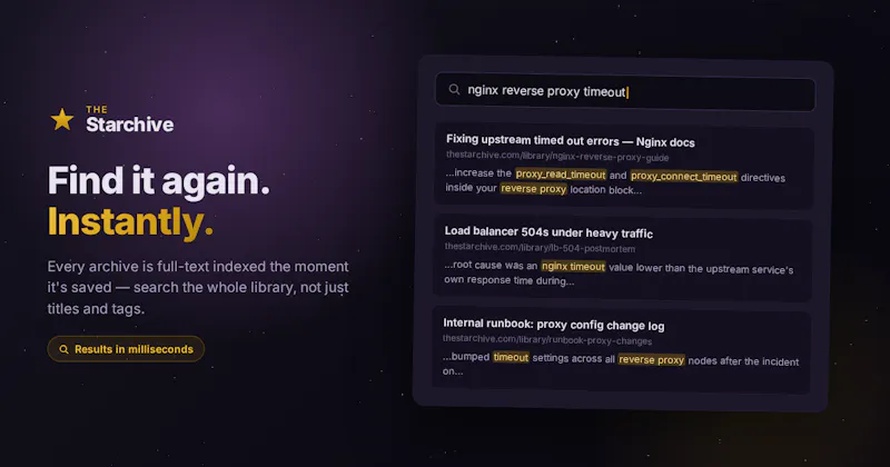 The Starchive — Bookmarks that never die screenshot 3