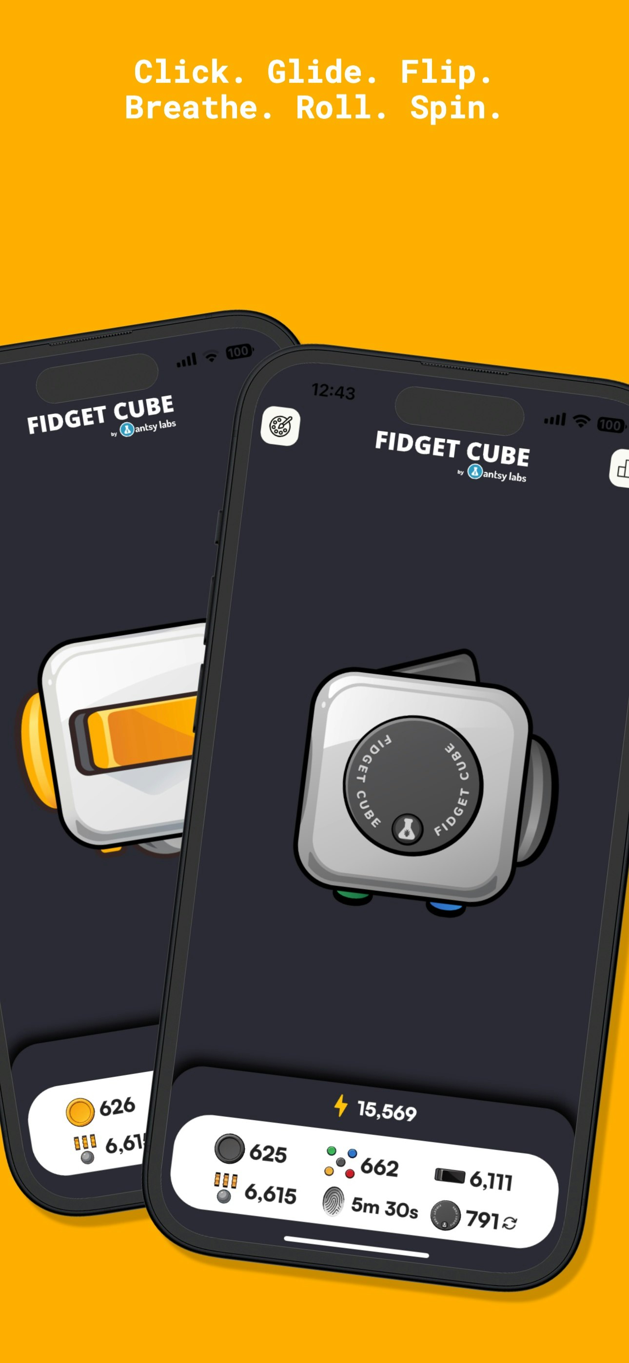 Mídia 4 de Fidget Cube por Antsy Labs: The App - Rastreie sua energia Fidget, dos inventores do Fidget Cube