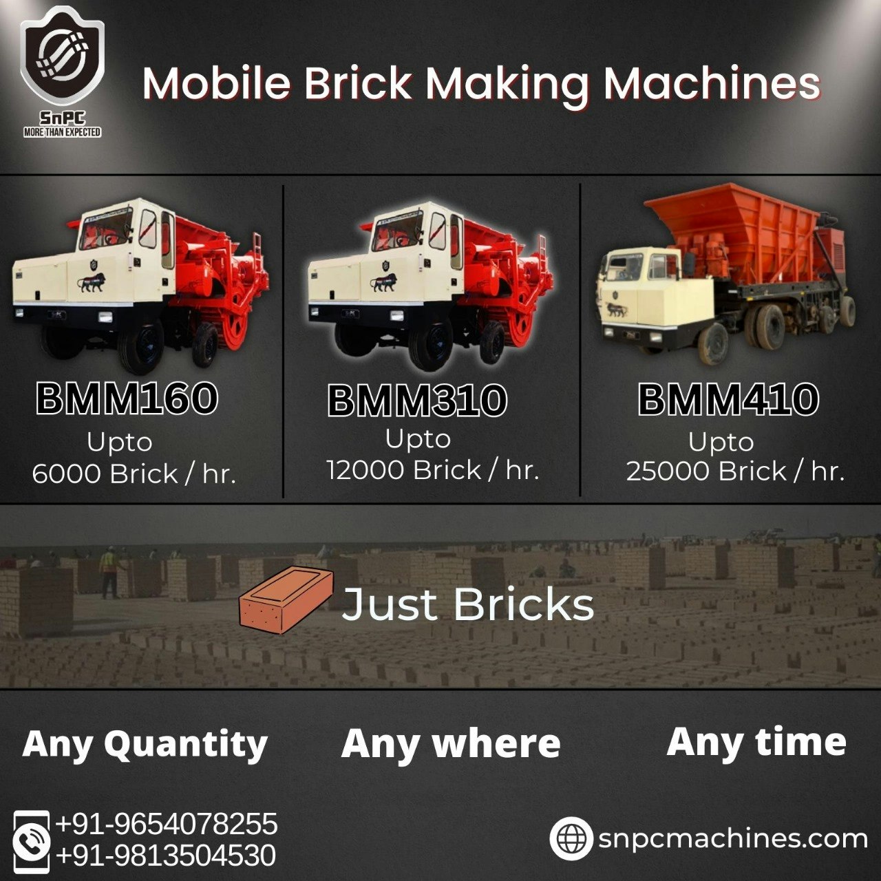 Mobile brick making machine