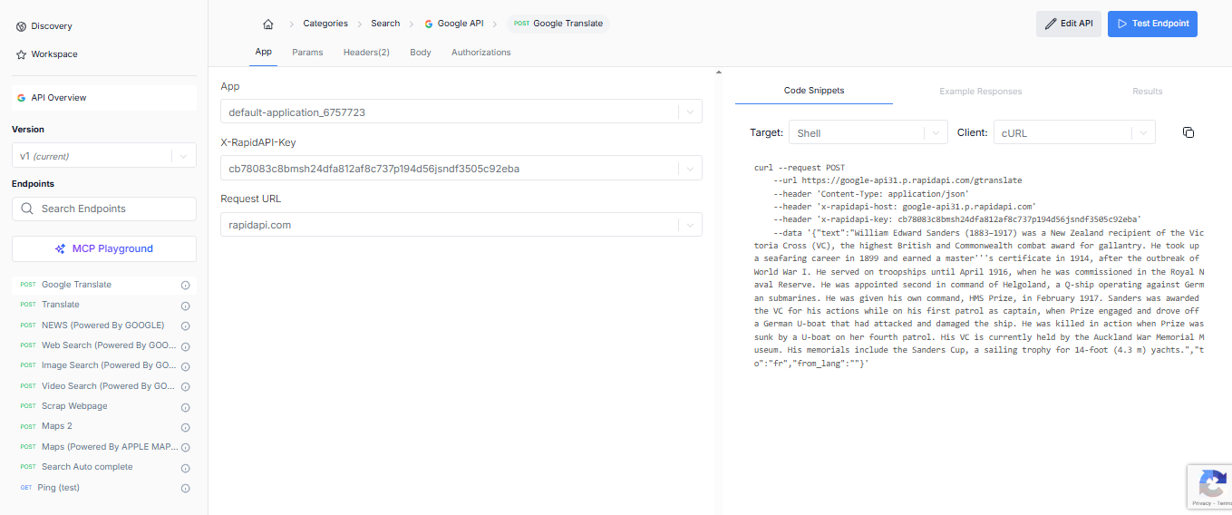 Google Api - Screenshot 2 showing product features and functionality