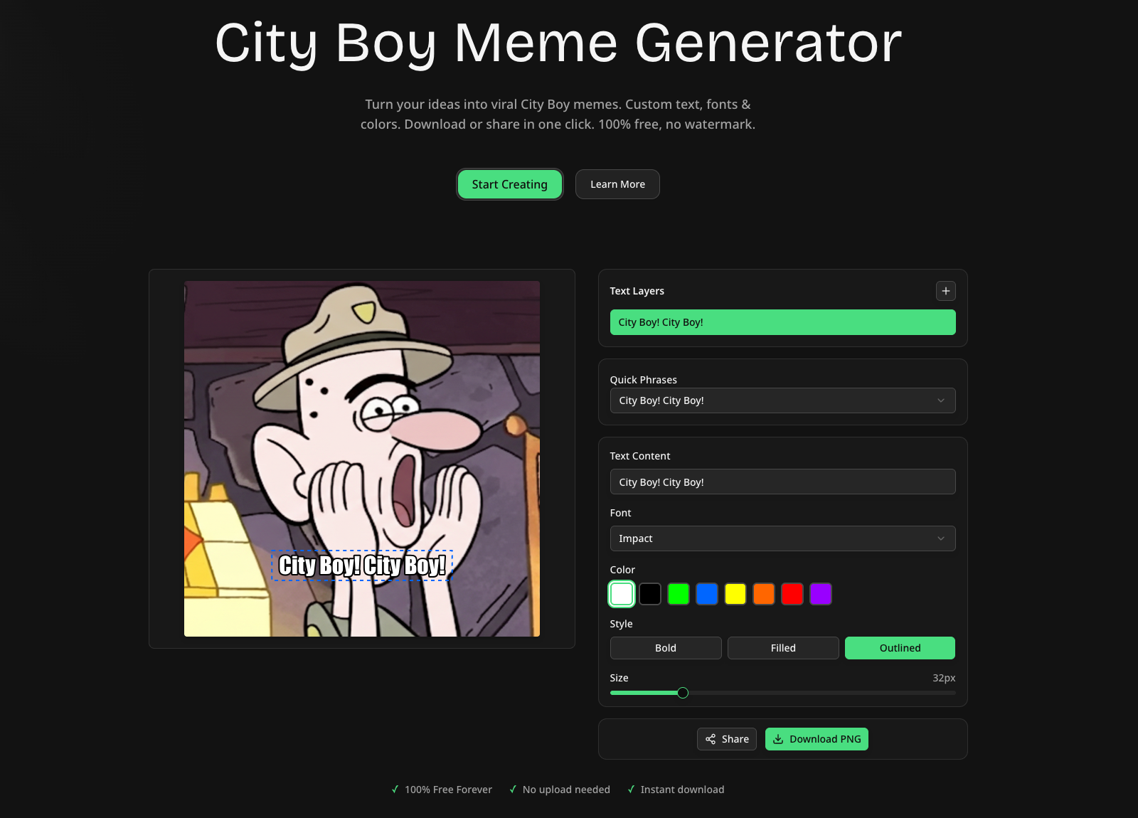 City Boy Meme - Screenshot 2 showing product features and functionality