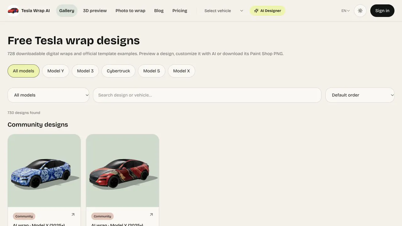 Tesla Wrap AI gallery image