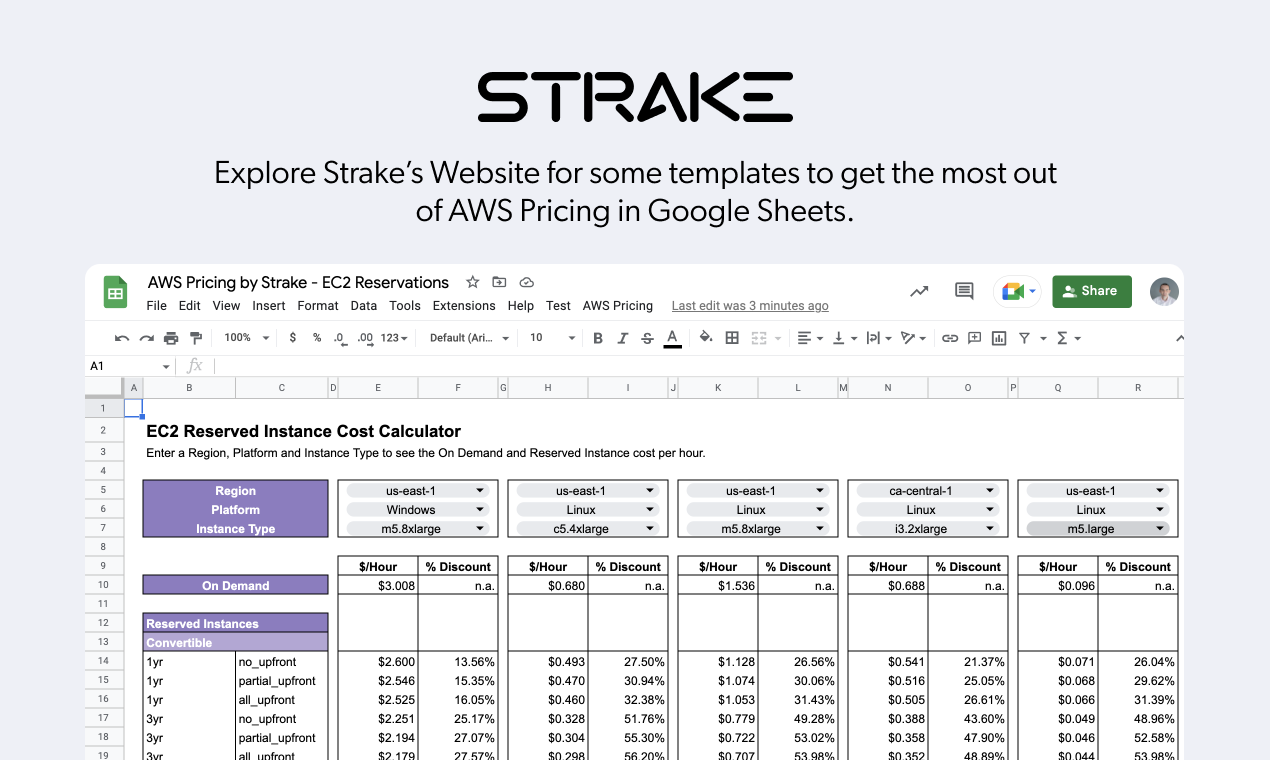 Strake의 AWS 가격 - Google 시트에서 최신 AWS 가격을 얻으십시오 미디어 4