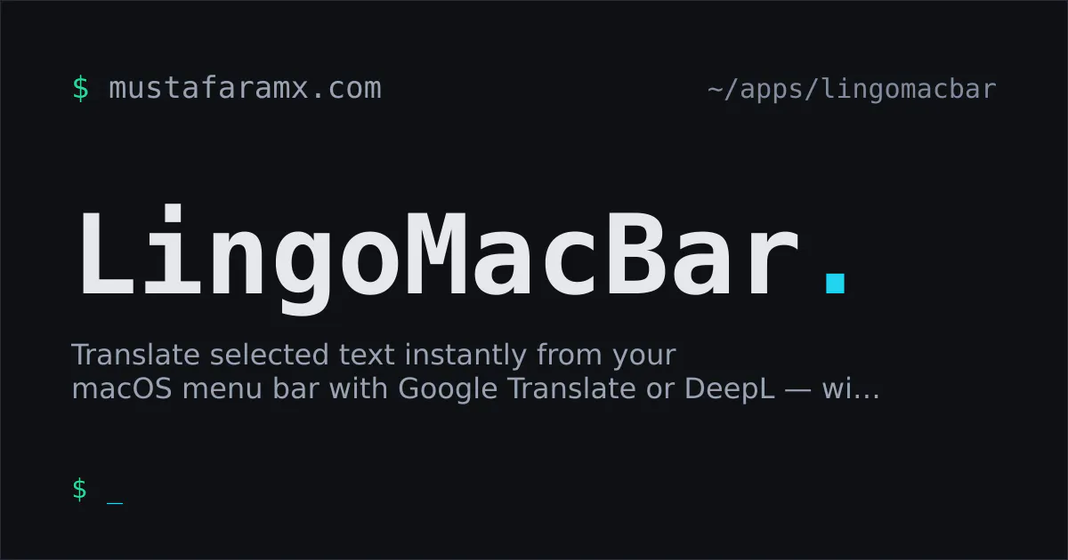 LingoMacBar: Mac Menu Bar Translator gallery image