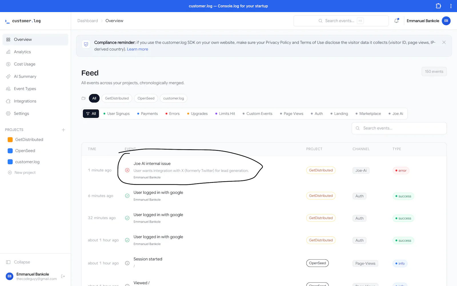 customer.log screenshot 6