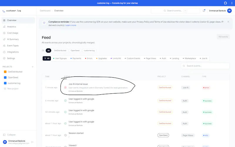 customer.log screenshot 6