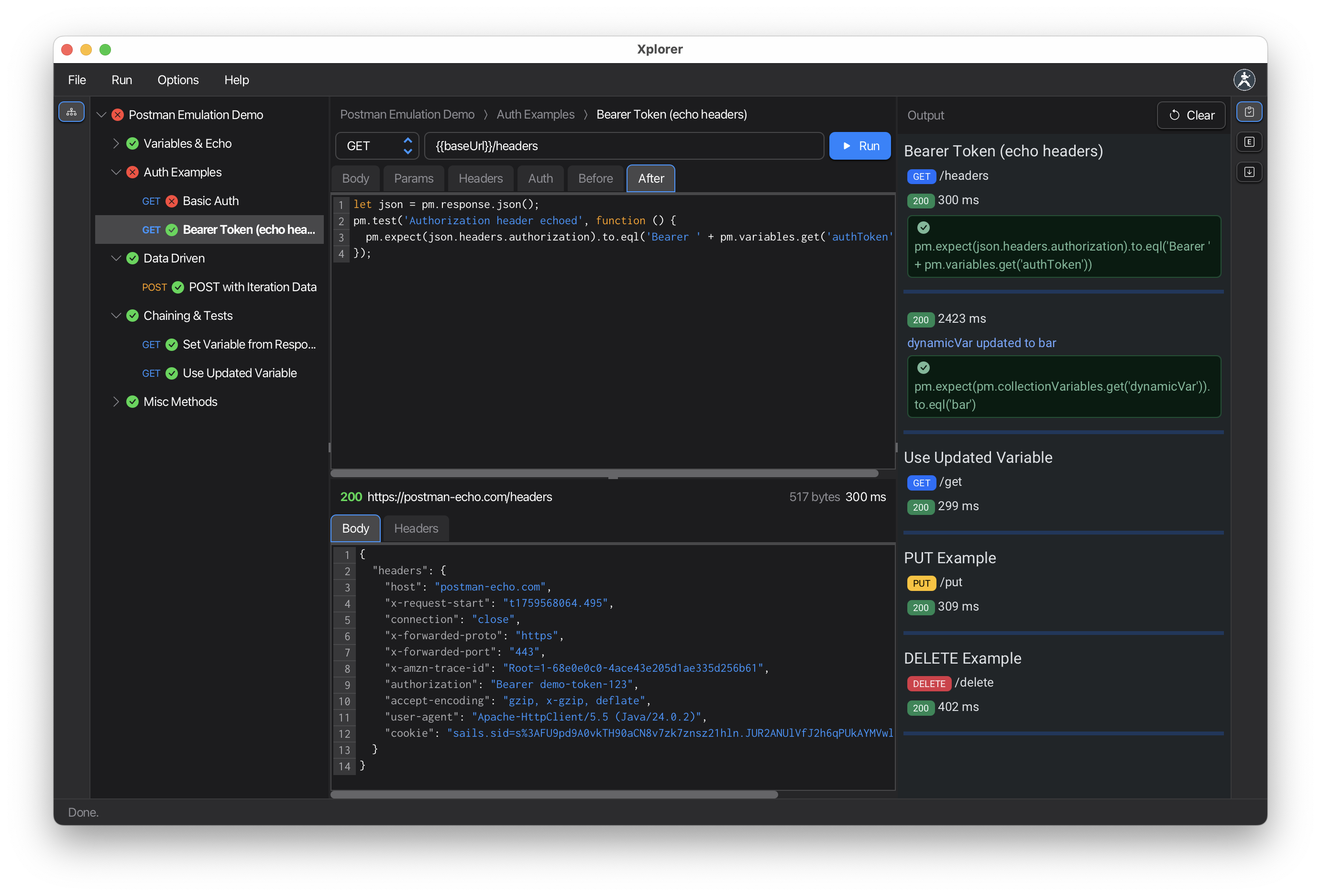 Xplorer - API Client, Done Right - Main product screenshot demonstrating key features and user interface
