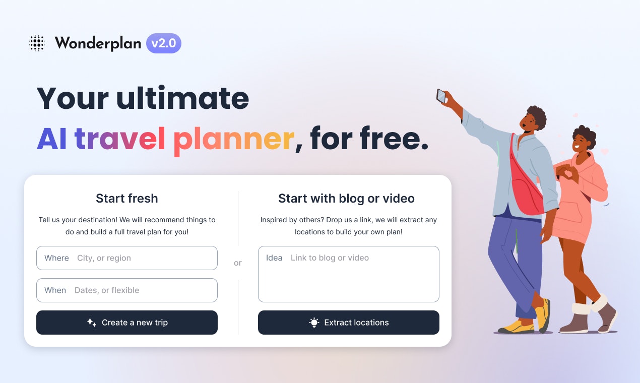 wonderplan-ai-2-0 - Plan your next trip with AI in minutes