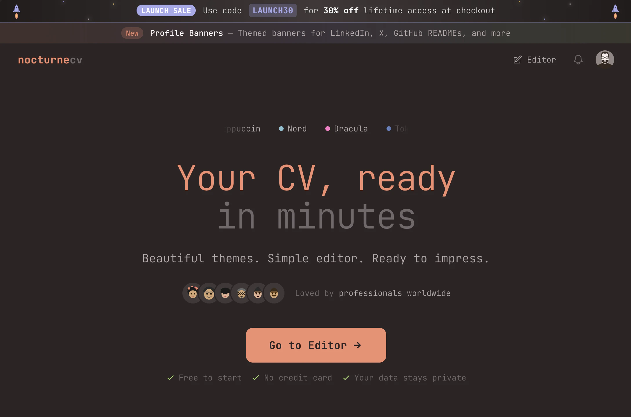 Nocturne CV screenshot 1