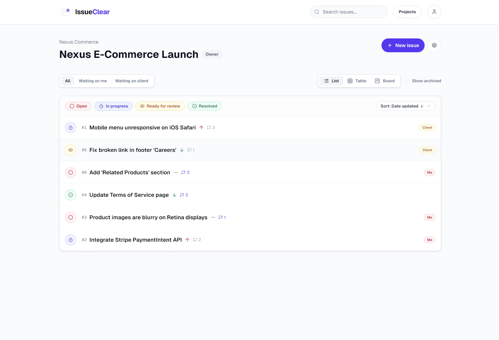 IssueClear screenshot 2