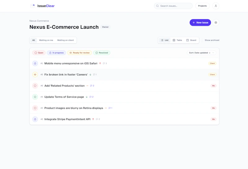 IssueClear screenshot 2
