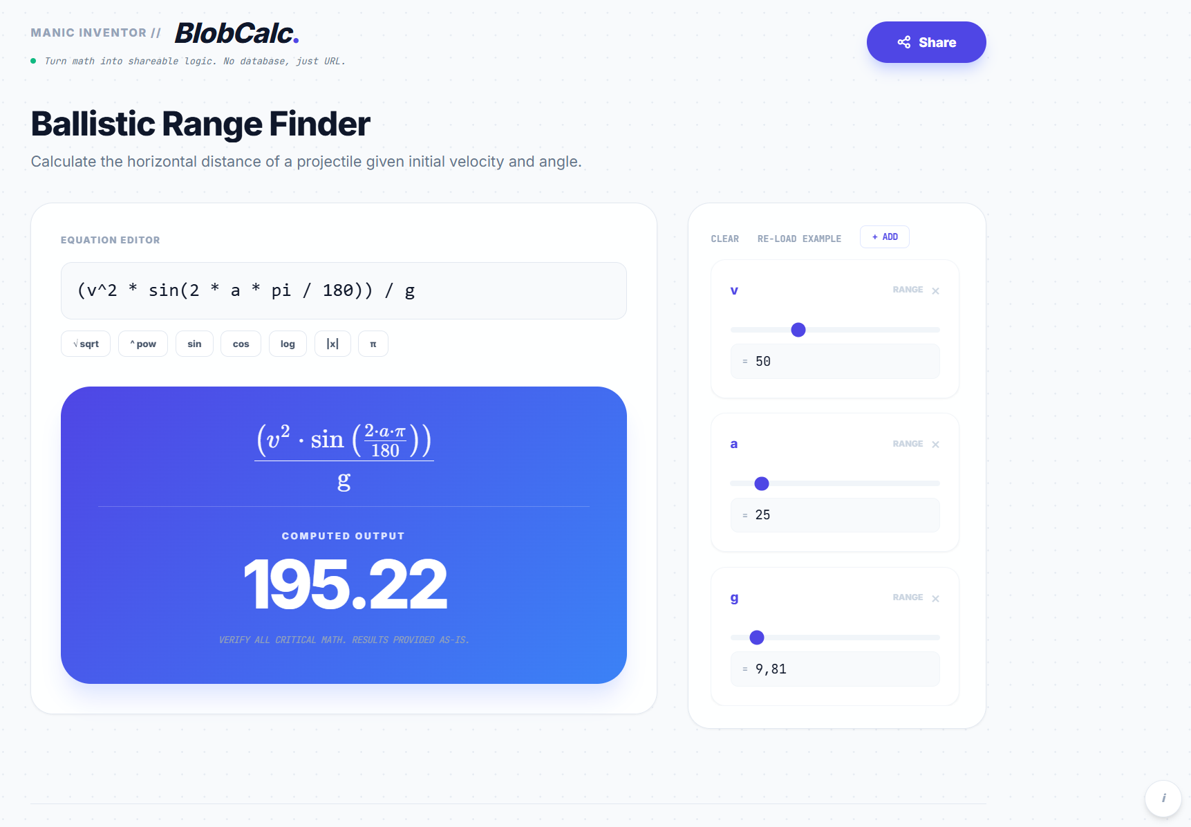 BlobCalc - Screenshot 3 showing product features and functionality