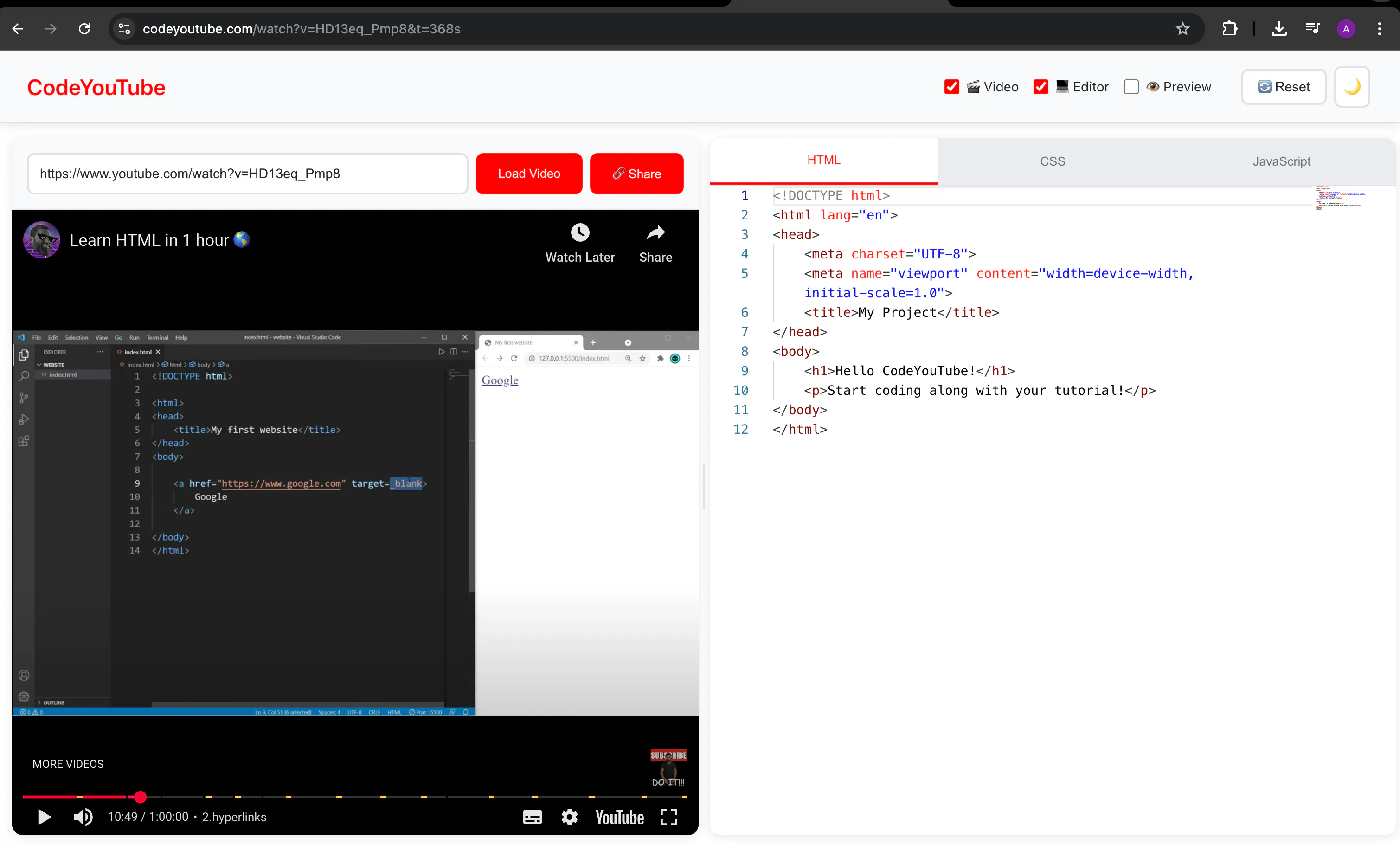 Code Youtube: Coding along with your tutorial | Product Hunt