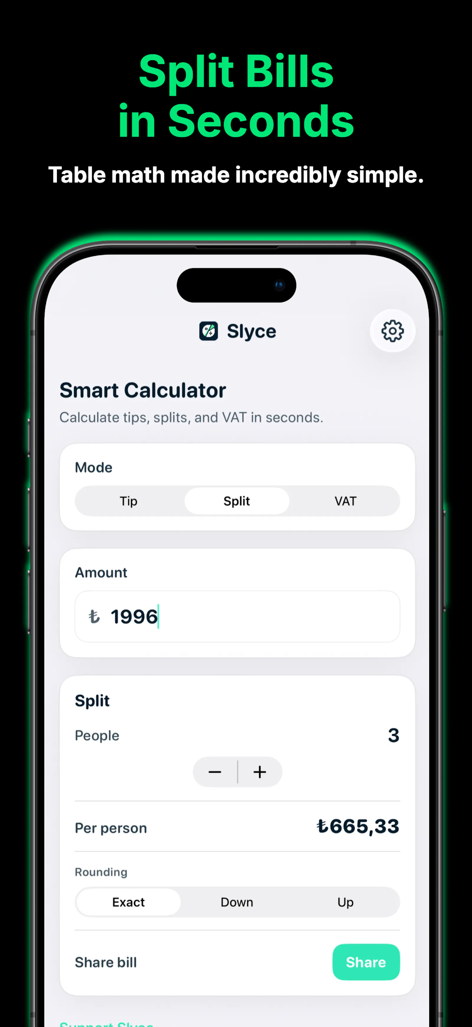 Slyce: Tip & Split Calculator  screenshot 2