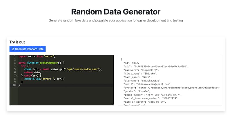 Random Data API media 1