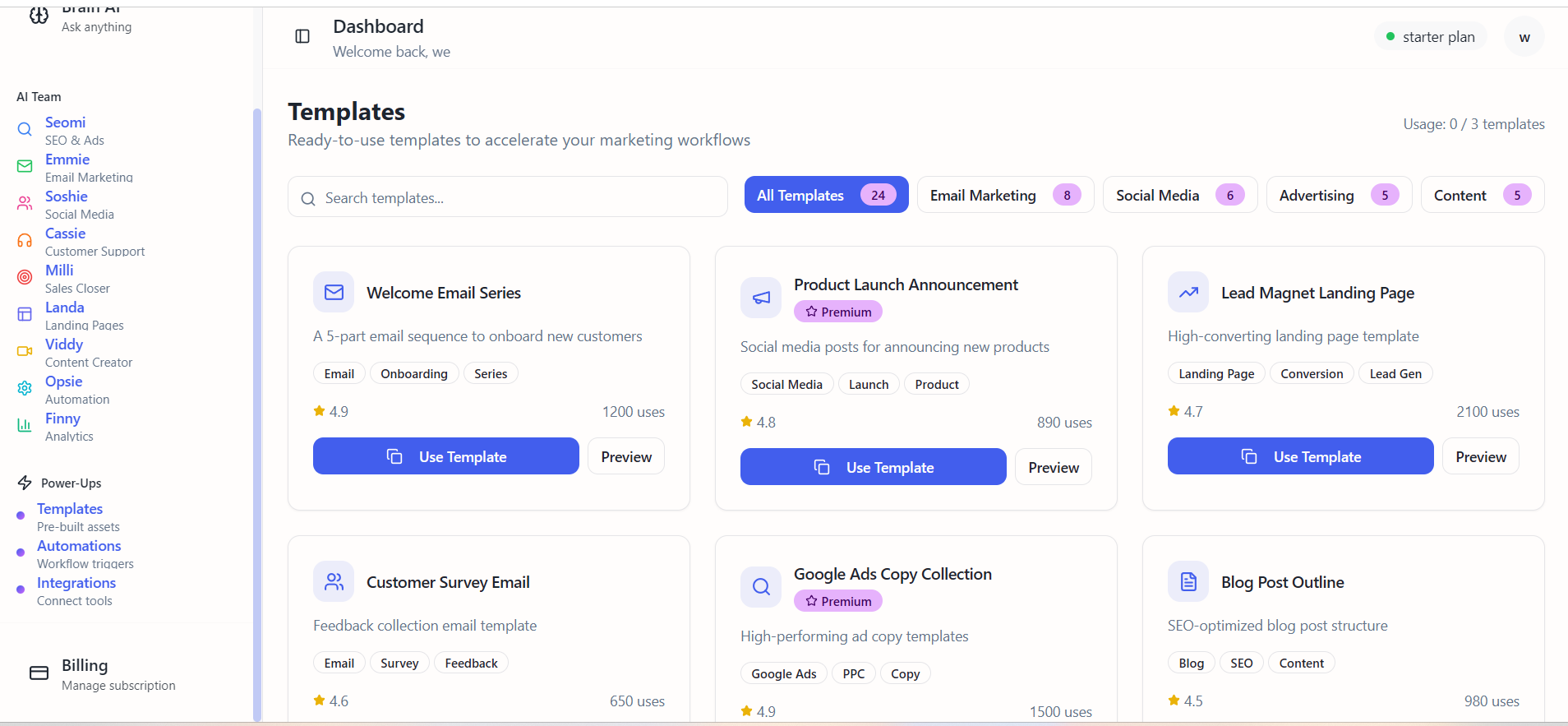 Média Équipe AI - Votre équipe de croissance 24/7 de l'IA - Remplacez 10 outils par une équipe d'IA qui développe votre entreprise 7