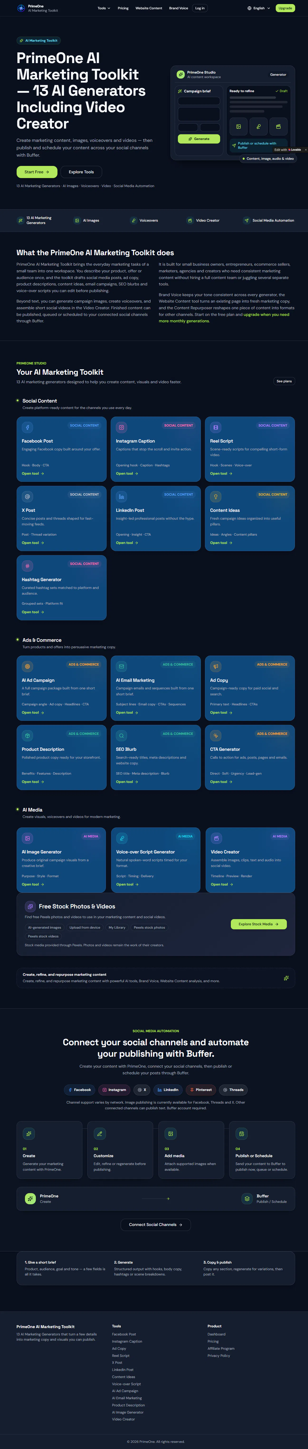 PrimeOne AI Marketing Toolkit gallery image