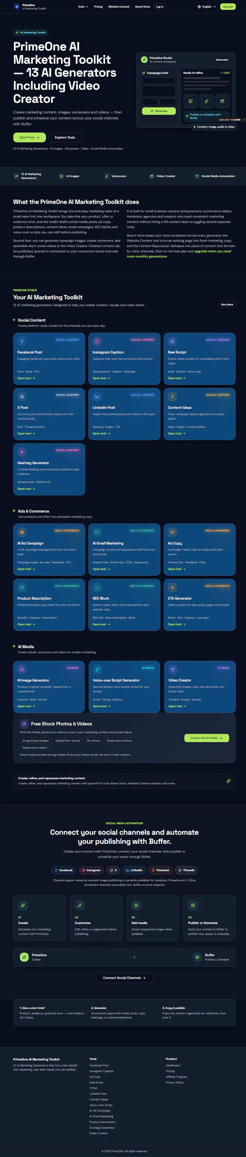 PrimeOne AI Marketing Toolkit screenshot 3