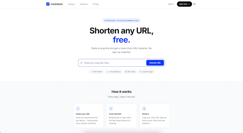 URL Shortener with Analytics & QR Codes screenshot 1