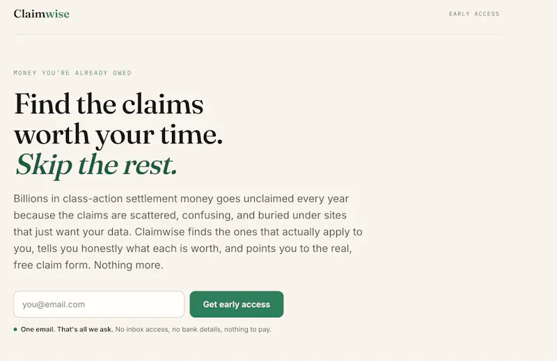 Claimwise — find unclaimed money screenshot 1