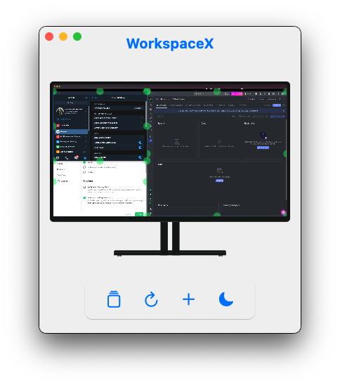 Mídia 5 de Workspacex - MacOS, produtividade, gerenciar espaços de trabalho