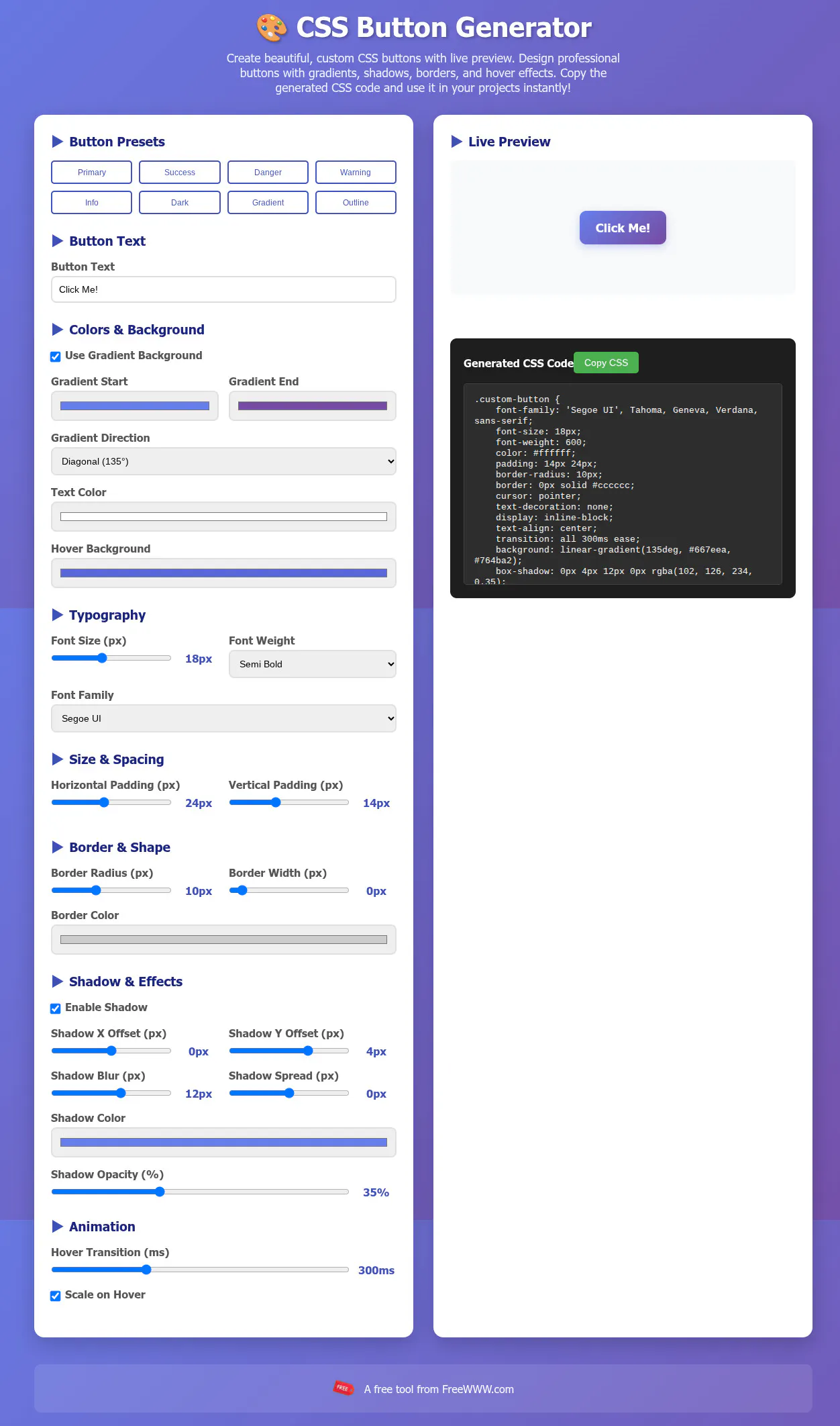 CSS Button Generator gallery image