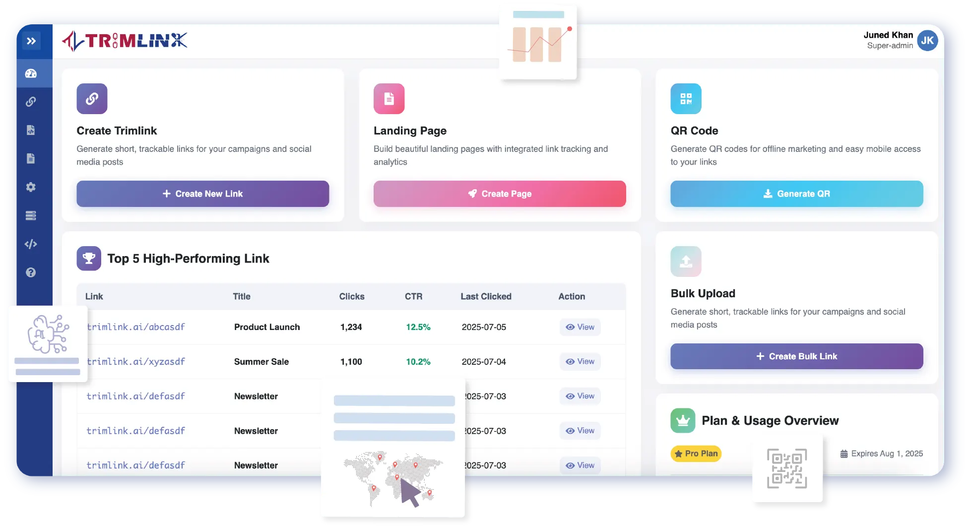 Trimlink - Main product screenshot demonstrating key features and user interface