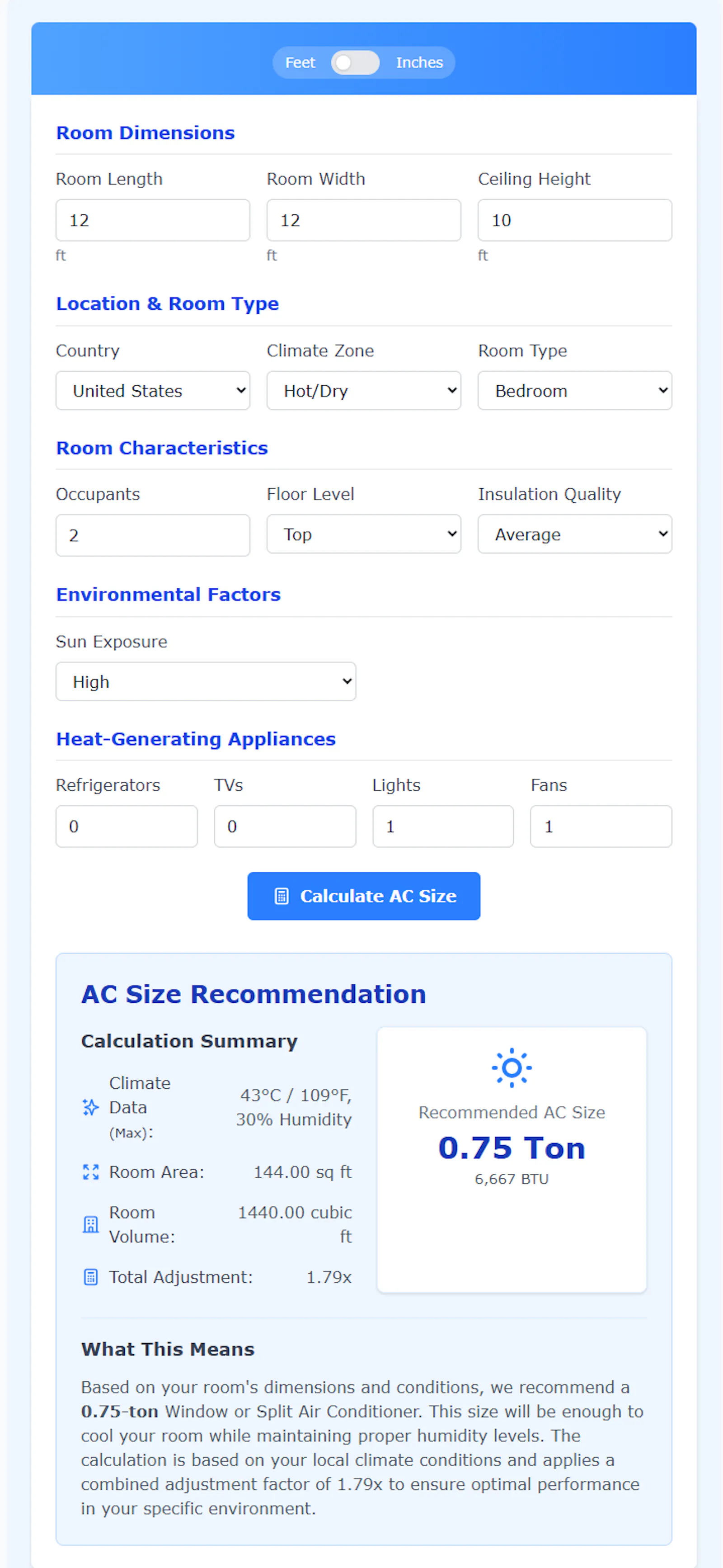 Tonnage Calculator AC screenshot 1