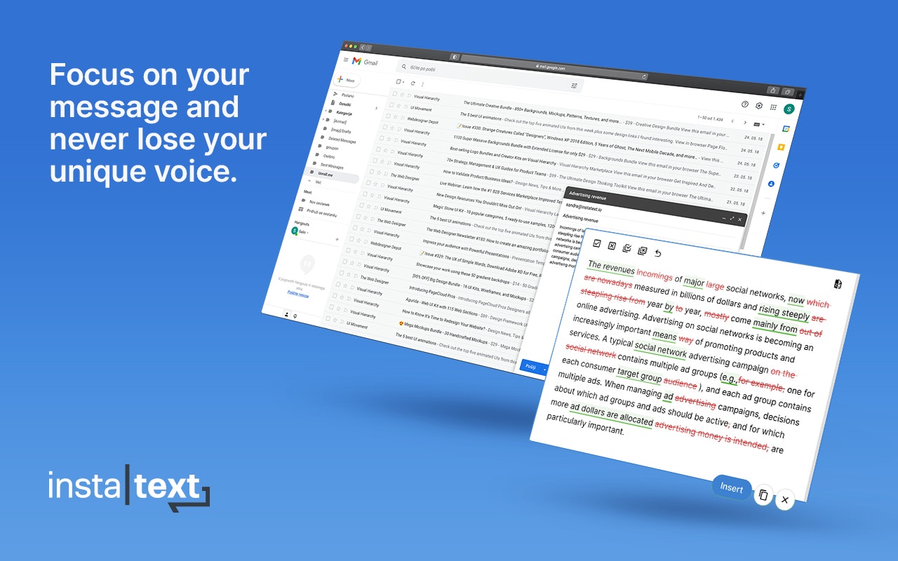 Chrome에 대한 Instatext - 가장 생산적인 작문 보조원으로 텍스트를 개선하십시오 미디어 4