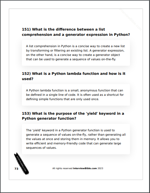 Média The Python Interview Handbook 2023 - Guide ultime pour casser toute interview Python avec 500 Q&R 7