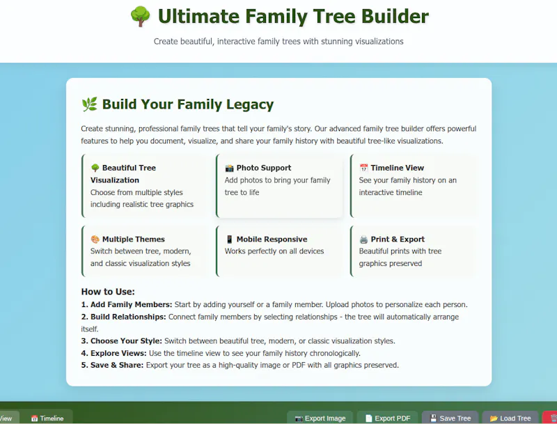 FreeWWW Family Tree Builder screenshot 1