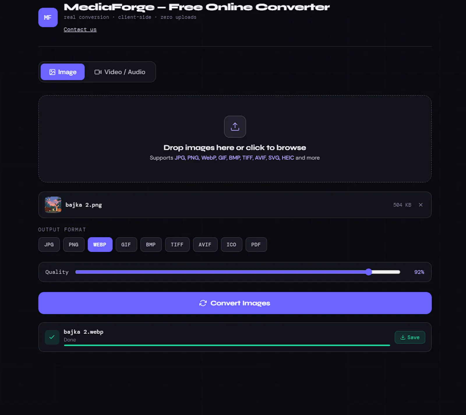 Media Forge — Online Converter screenshot 3