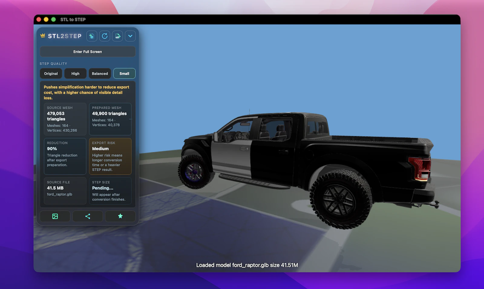 STL to STEP Assistant screenshot 3